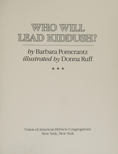 Who Will Lead Kiddush?
