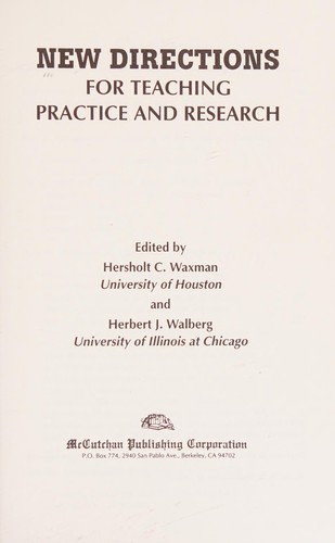 New directions for teaching practice and research