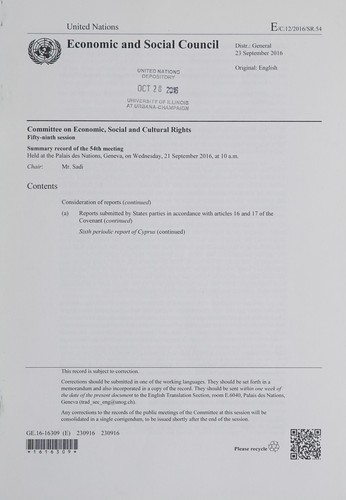 Summary record of the 54th meeting