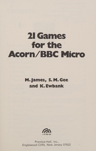 21 games for the Acorn/BBC Micro