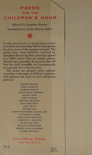 Poems for the children's hour