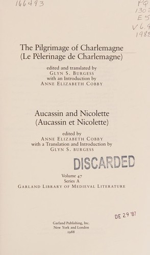 The Pilgrimage of Charlemagne =