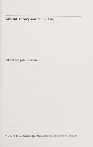 Critical theory and public life