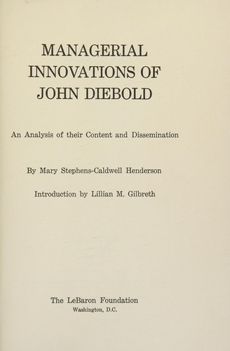 Managerial innovations of John Diebold