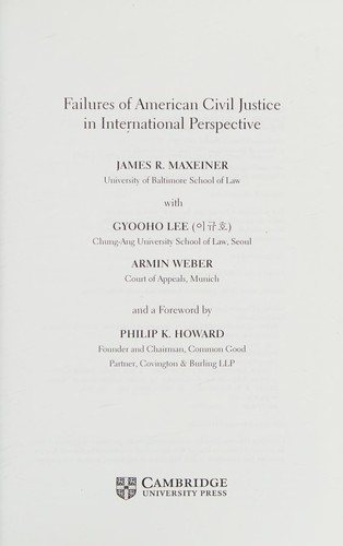 Failures of American civil justice in international perspective