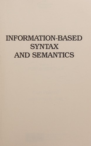 Information-based syntax and semantics