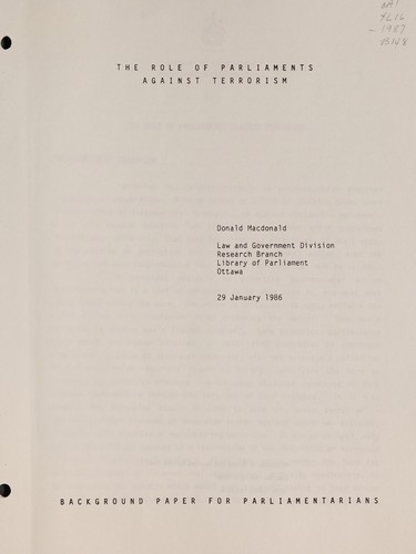The role of Parliaments against terrorism