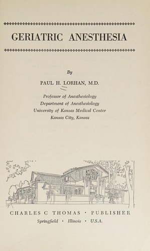 Geriatric anesthesia
