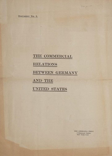 The commercial relations between Germany and the United States