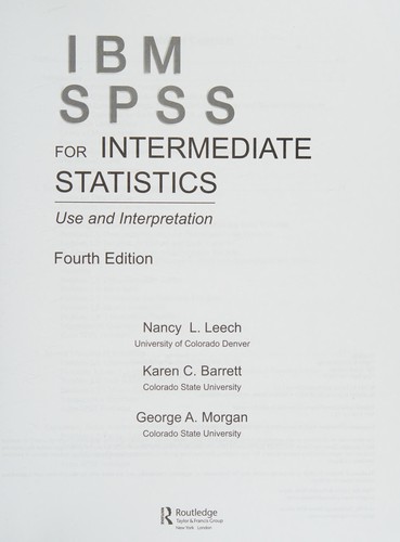 IBM SPSS for intermediate statistics