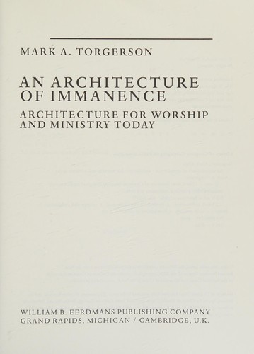 An architecture of immanence