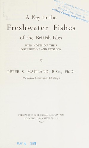 A Key to British Freshwater Fishes (Freshwater Biological Association.)