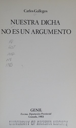 Nuetra dicha no es un argumento