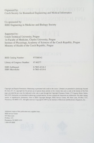 Information Technology Applications in Biomedicine, ITAB '97