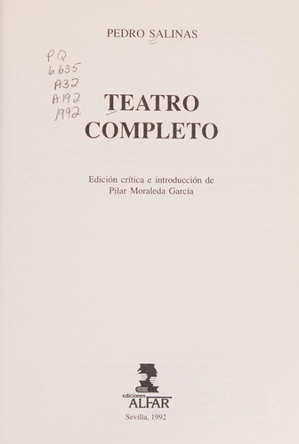 Teatro completo ..