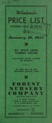 Wholesale price list, no. 2 January 10, 1955