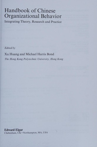 Handbook of Chinese organizational behavior