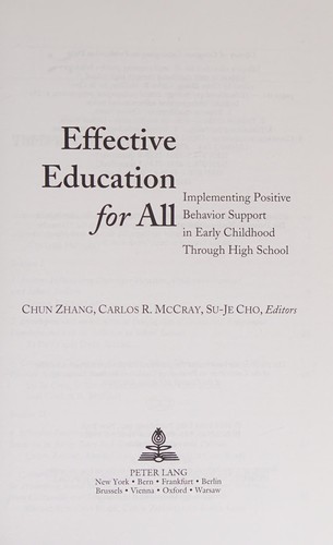 Effective Education for All
