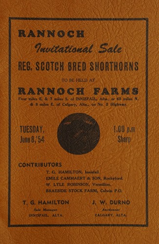 Rannoch invitational sale reg. Scotch bred shorthorns