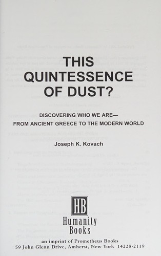 This quintessence of dust?