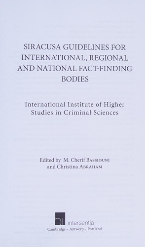 Siracusa guidelines for international, regional and national fact-finding bodies