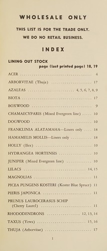 Wholesale price list - 1955-56