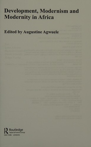 Development, modernism and modernity in Africa