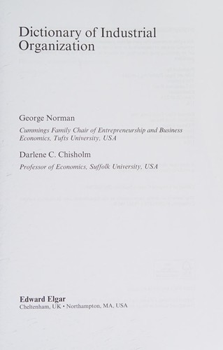 Dictionary of Industrial Organization