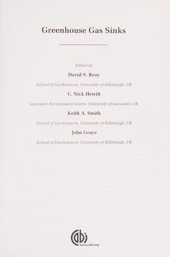 Greenhouse gas sinks / edited by David S. Reay ... [et al.]