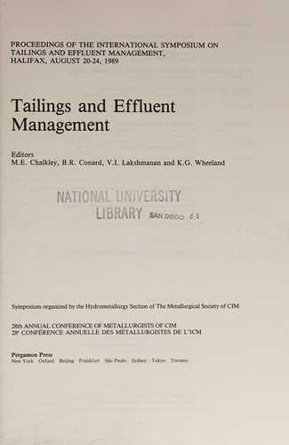 Tailings and effluent management