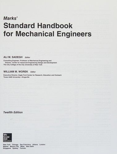 Marks' Standard Handbook for Mechanical Engineers, 12E