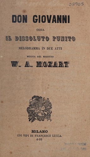 Don Giovanni, ossia, Il dissoluto punito