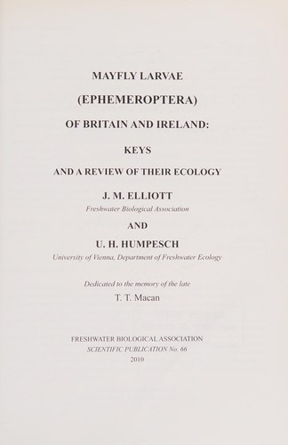 Mayfly Larvae  of Britain and Ireland