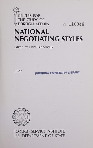 National negotiating styles