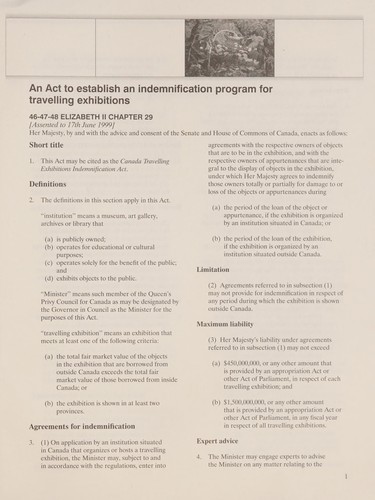 Canada Travelling Exhibitions Indemnification Program