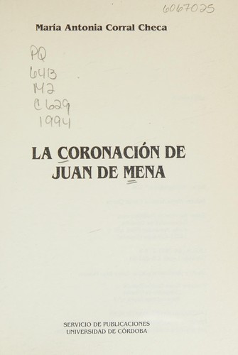 La coronación de Juan de Mena
