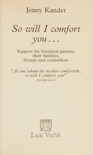 So Will I Comfort You