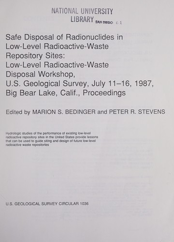 Safe disposal of radionuclides in low-level radioactive waste repository sites