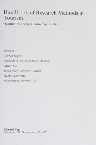 Handbook of research methods in tourism
