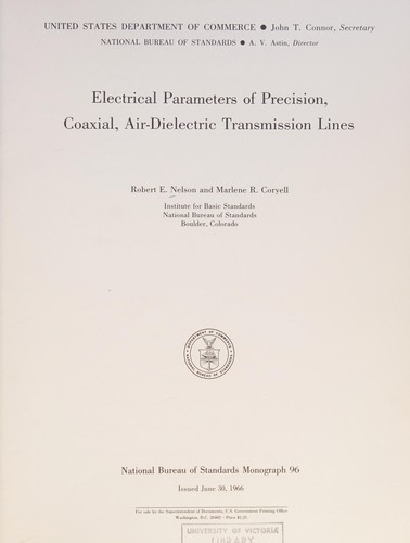 Electrical parameters of precision, coaxial, air-dielectric transmission lines