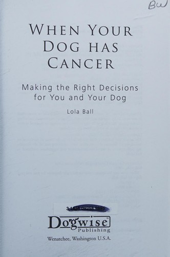 When your dog has cancer