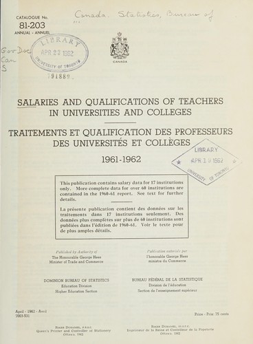 SALARIES AND QUALIFICATIONS OF TEACHERS IN UNIVERSITIES AND COLLEGES