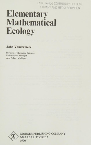 Elementary mathematical ecology