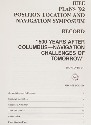 IEEE PLANS '92 Position Location and Navigation Symposium record