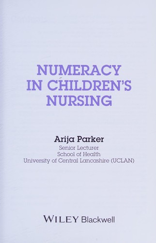 Numeracy In Childrens Nursing