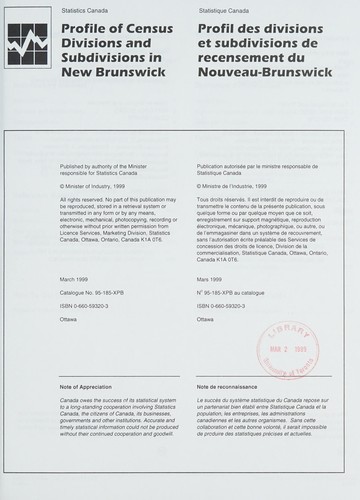 Profile of census divisions and subdivisions in New Brunswick