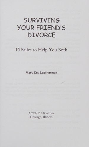 Surviving your friend's divorce