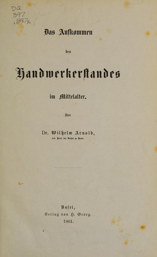 Das aufkommen des handwerkerstandes im mittelalter