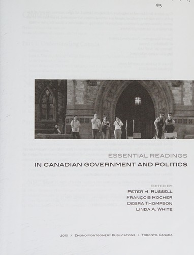 Essential readings in Canadian government and politics