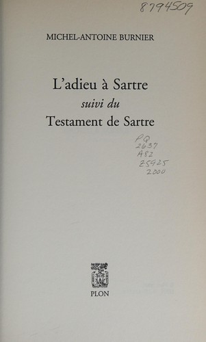 L' adieu à Sartre